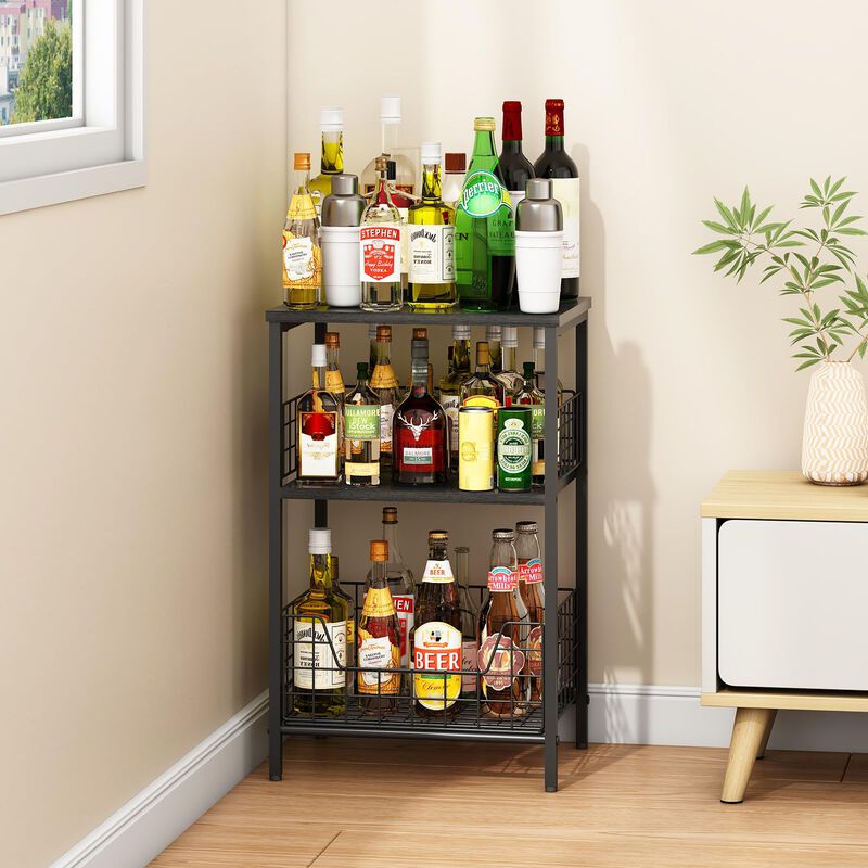 X-cosrack End Table,Industrial Retro Small Side Table for Small Spaces Living Room Bedroom Kitchen and Office,Stable Wood and Me