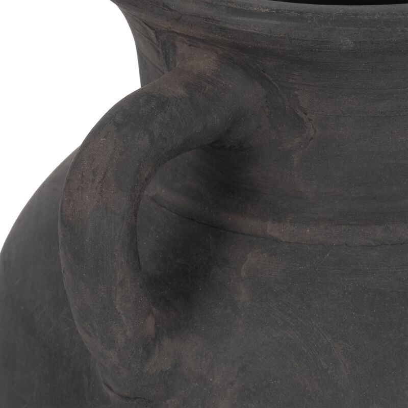 Terracotta, 9" Vase With Handles, Black image number 4