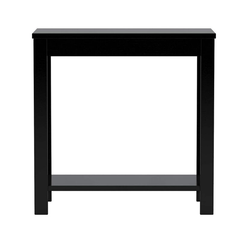 Minimalistic  designed Wooden Chairside Table, Black-Benzara