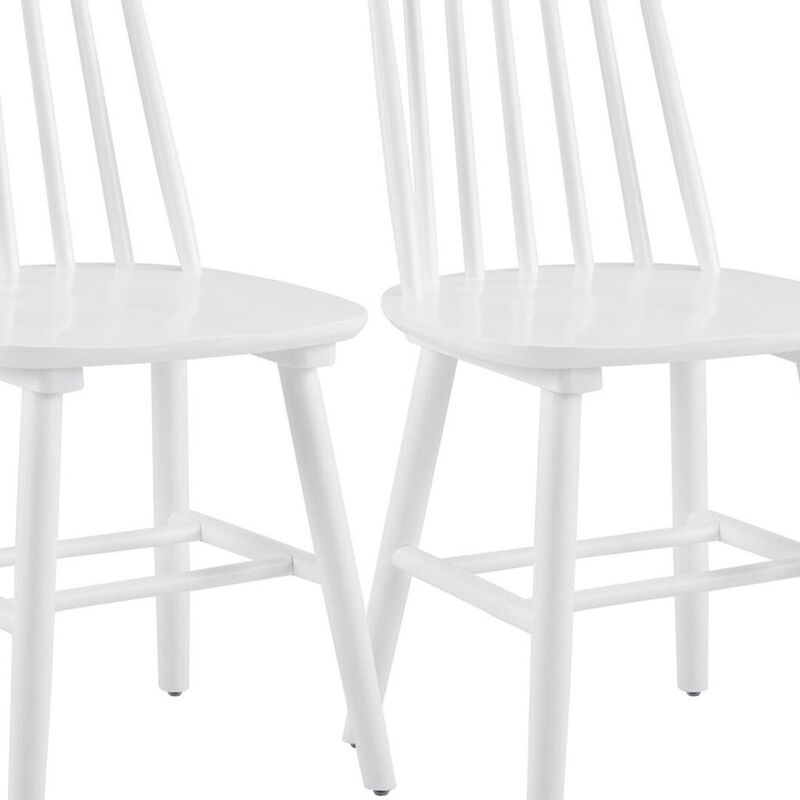 HomeRoots Set of Two White Solid Wood Windsor Back Dining Side Chairs image number 5