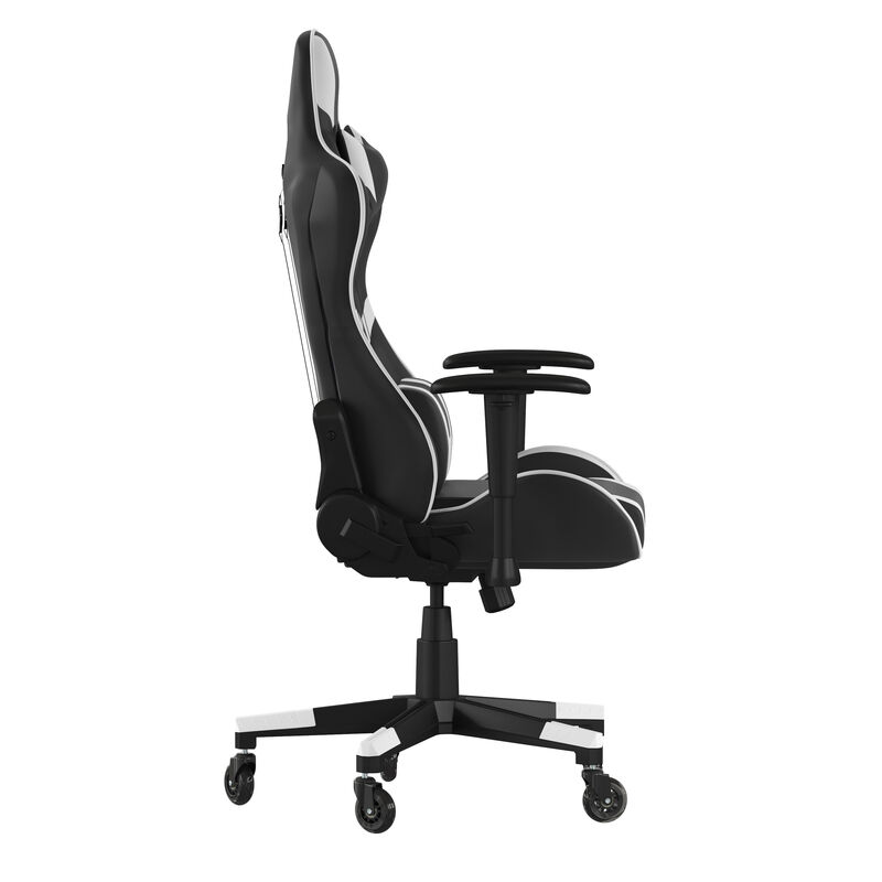 X20 Gaming Chair Racing Office Computer PC Adjustable Chair with Reclining Back and Transparent Roller Wheels in   LeatherSoft