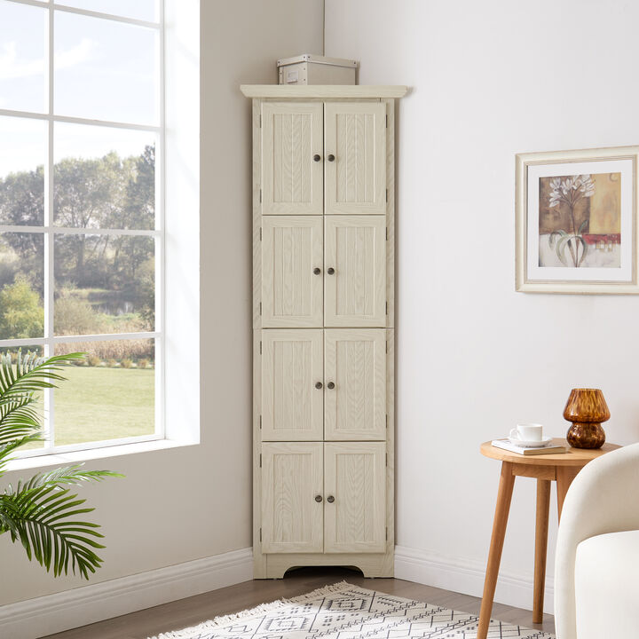 Donkra Corner Kitchen Pantry Storage Cabinet