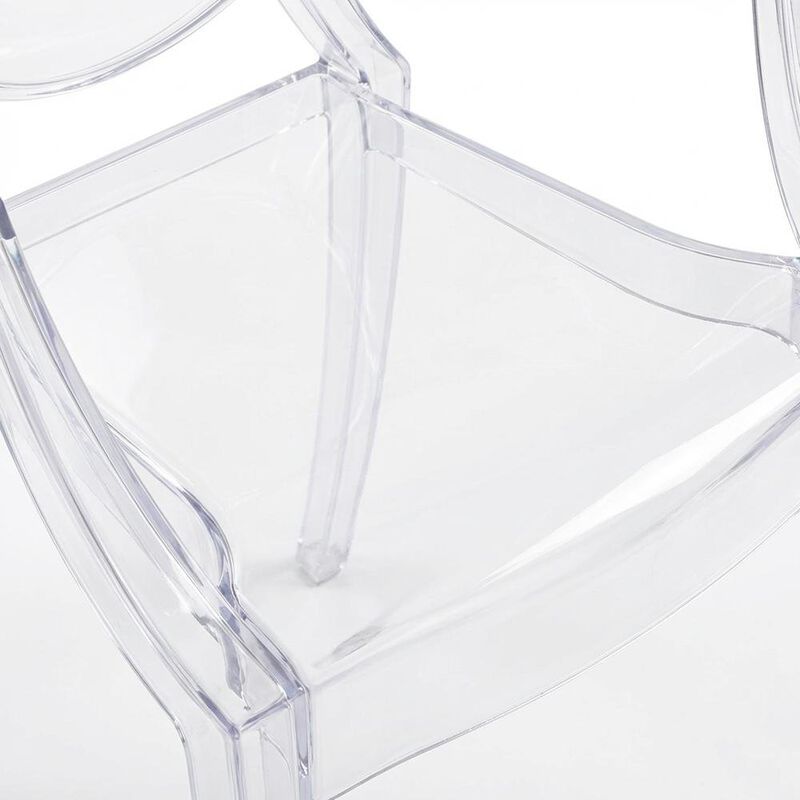 Acrylic Dining Armchair with Armrest and Stackable Design image number 3