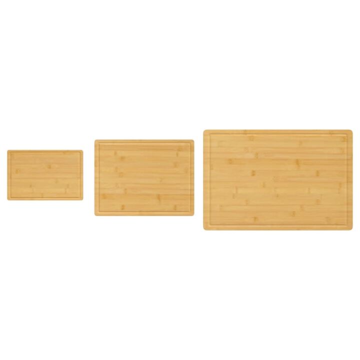 vidaXL 3 Piece Chopping Board Set Bamboo