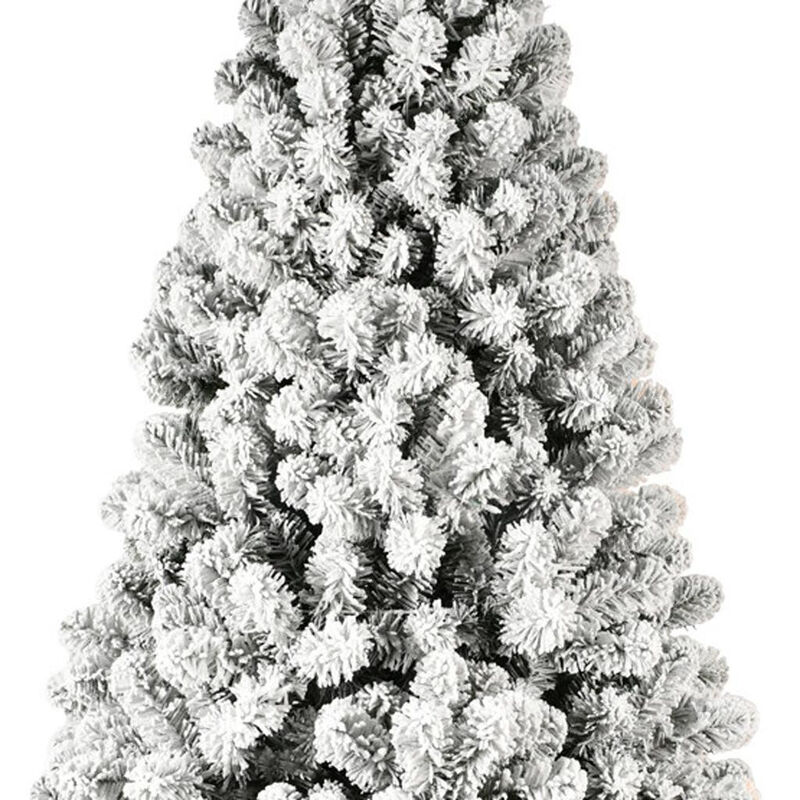 HomeRoots 6' Pre Lit Full Flocked Spruce Christmas Tree image number 3