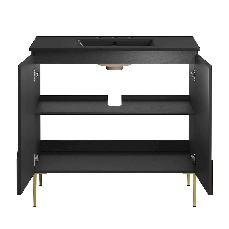 Modway EEI-6465-BLK-BLK Alchemist 36" Bathroom Vanity, Black Black image number 7