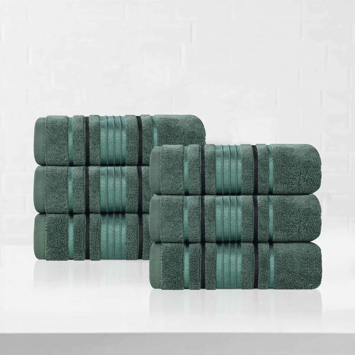 Soft Zero Twist Cotton Floral Hand Towel Set of 6 Bathroom Towels