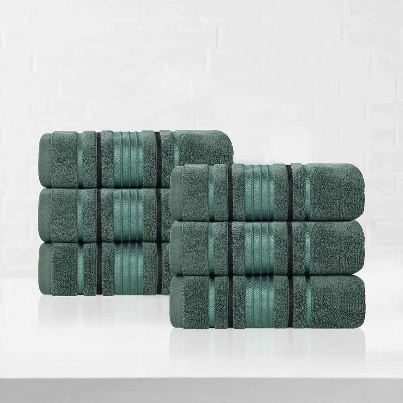 Soft Zero Twist Cotton Floral Hand Towel Set of 6 Bathroom Towels image number 0