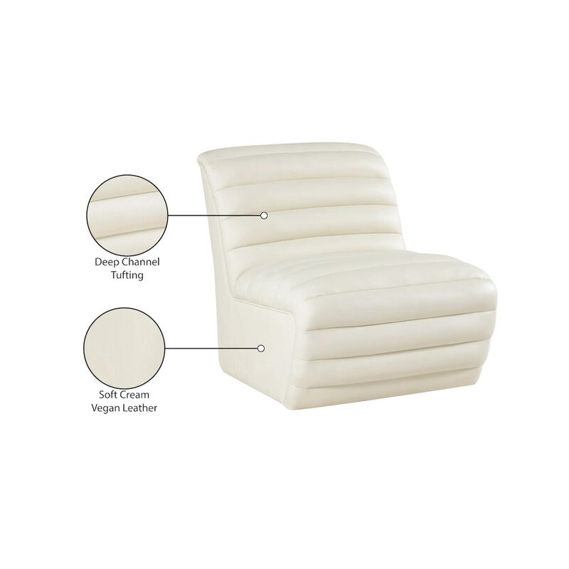 Meridian Furniture Vega Cream Vegan Leather Accent Chair