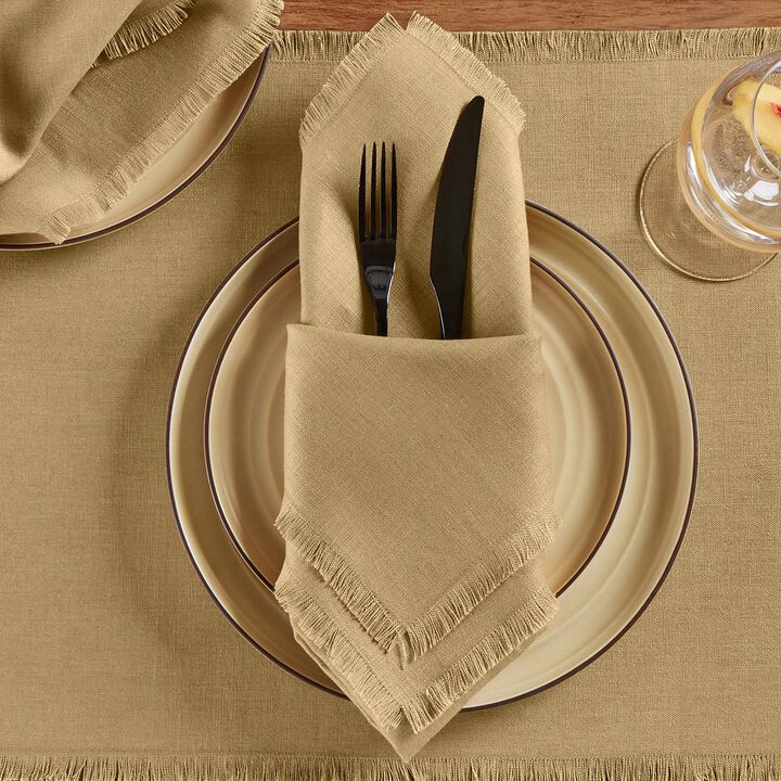 Linen Dinner Napkins - Fringe