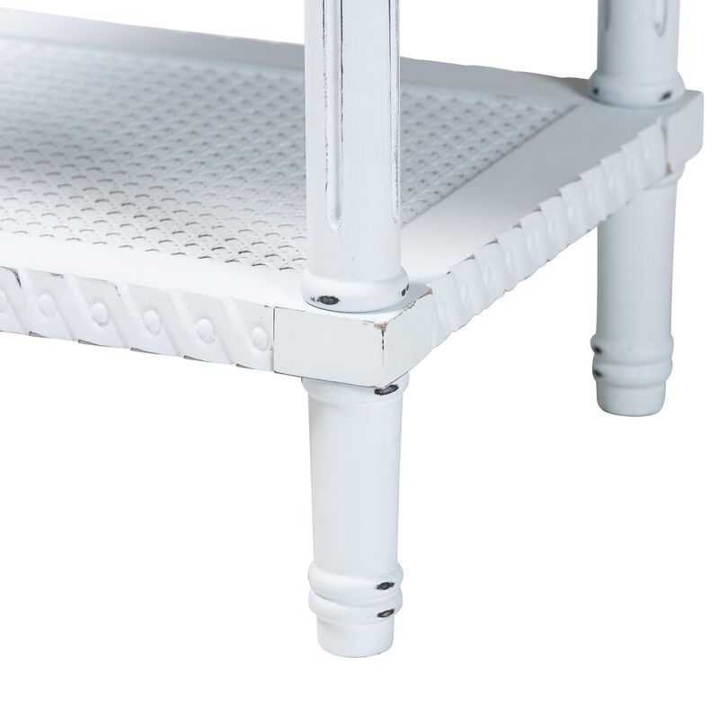 Baxton Studio Legrand Classic French Two Tone White and Natural Brown 1 Drawer End Table