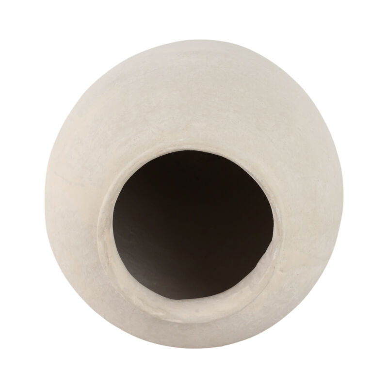 18x9" Paper Mache Floor Vase, White image number 5