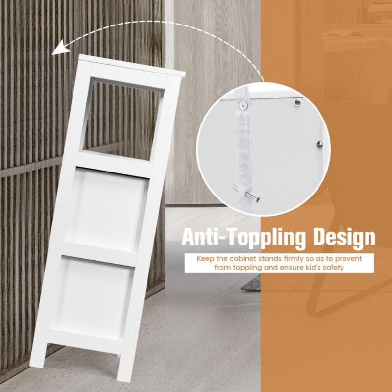 Hivvago Multifunction Bathroom Wooden Floor Cabinet Organizer with Storage Rack