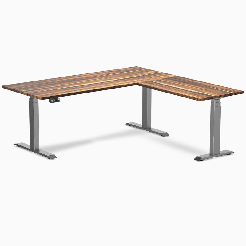 Desky Hardwood L-Shape Sit Stand Desk image number 0