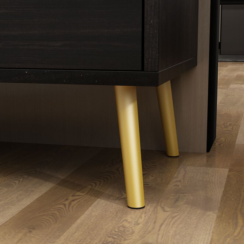 47.2&rdquo; 6 Drawer Dresser, Modern 6-Drawer Chest with Gold Metal Handles, Bedroom Dresser with Gold Metal Legs, for Living Room Entryway (47.2&rdquo;W x 15.7&rdquo;D x 30.1&rdquo;H)