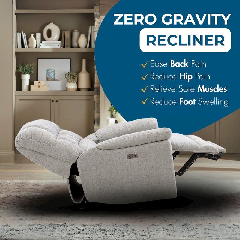 Oversized Zero Gravity Recliner Chair for Big and Tall Adults – Heavy-Duty Big Man Power Recliner with Wide Seat, Supports Up to 450 lbs, Gray
