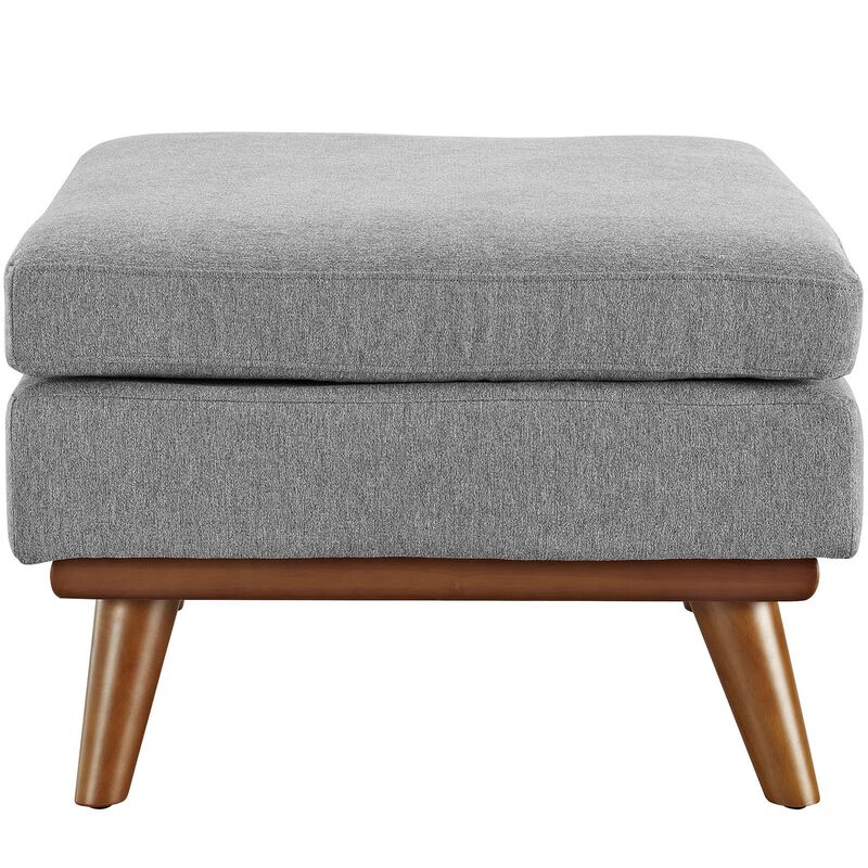 Modway Engage Mid-Century Modern Upholstered Fabric Ottoman in Expectation Gray image number 2