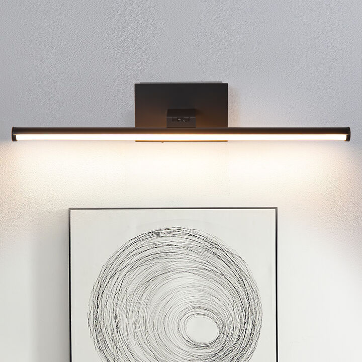 15.8" Modern Black Battery-Powered Integrated LED Rechargeable Picture Light with Remote