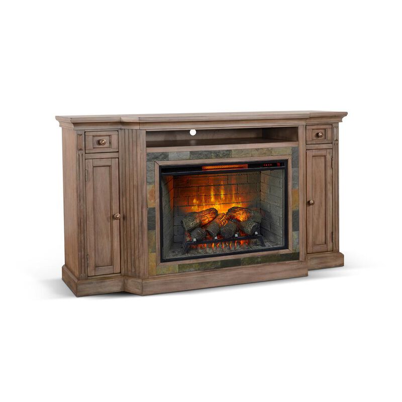 Sunny Designs 72 Media Console with Electric Fireplace