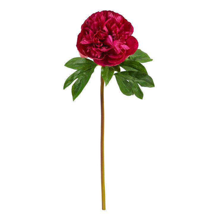 Nearly Natural 20-in Peony Artificial Flower (Set of 3)