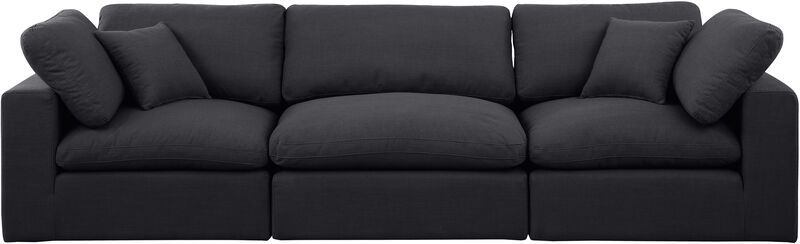 Meridian Furniture Comfy Black Linen Textured Fabric Modular Sofa image number 3