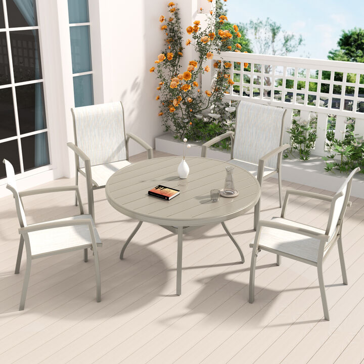 Slexse Outdoor Round Patio Dining Table