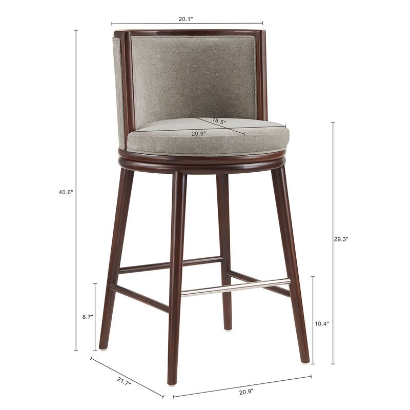 Evalyn Dark Gray Bar Stools (Set of 2)