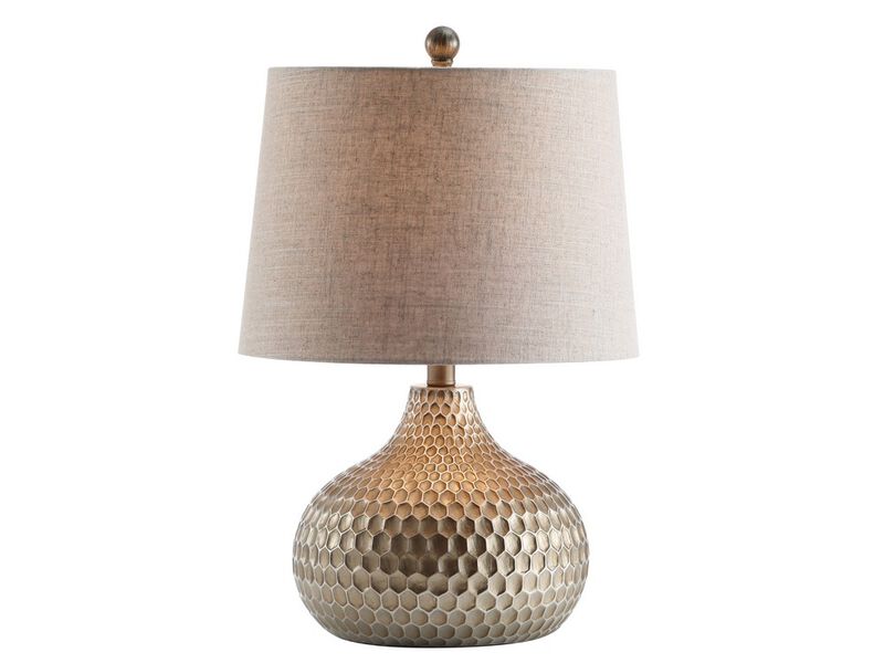 Bates 22" Honeycomb LED Table Lamp, Antique Brown image number 1