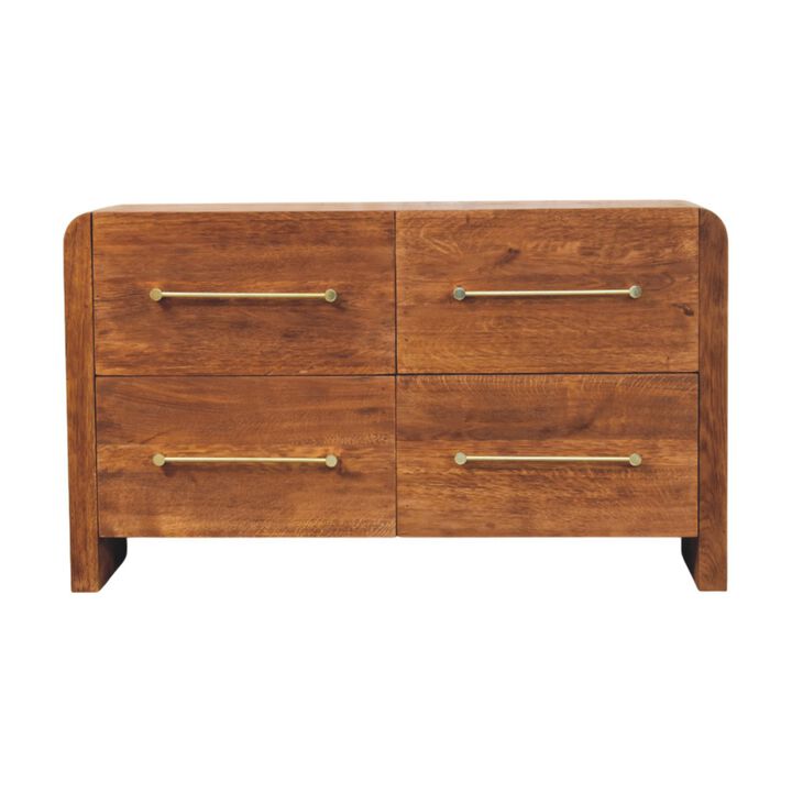 Artisan FurnitureSolid Wood Oakline Four Drawer Chest,Brown,4-Drawers