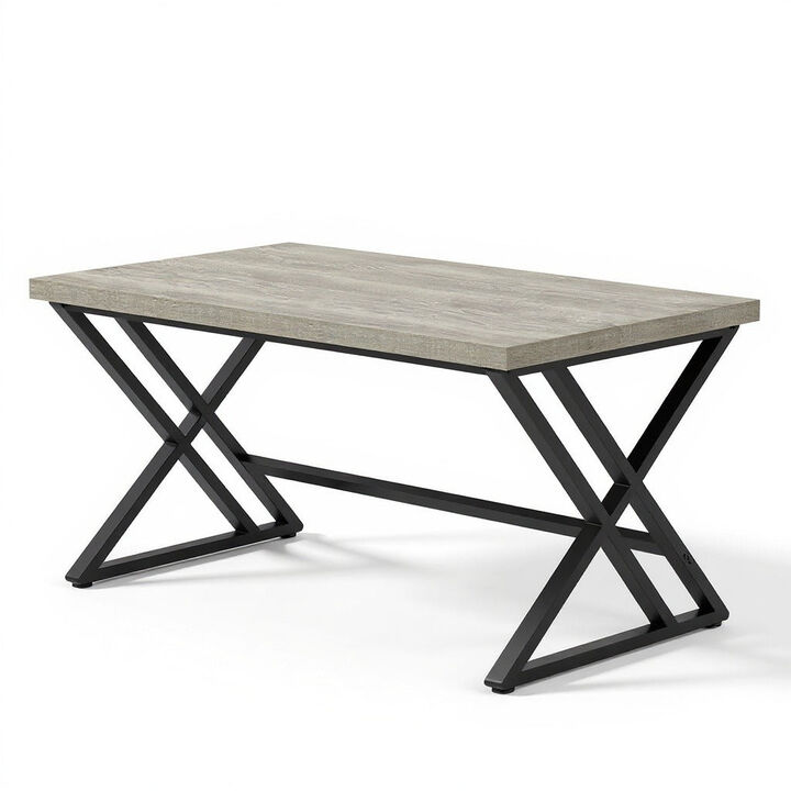 Top True Wood Computer Desk, Modern Writing Desk with Metal Legs for Home Office