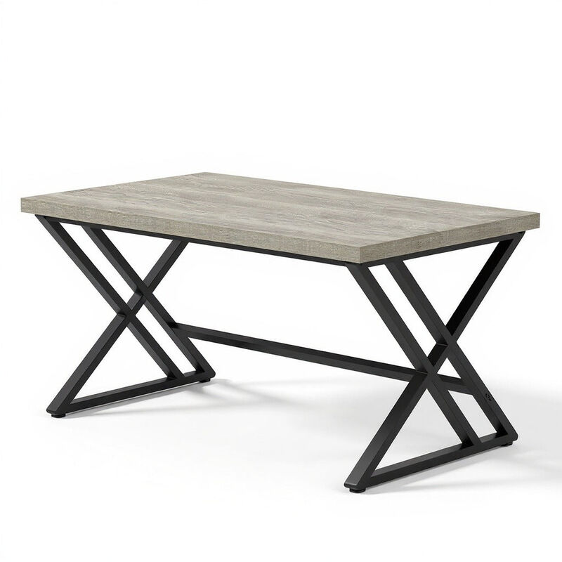 Top True Wood Computer Desk, Modern Writing Desk with Metal Legs for Home Office image number 0