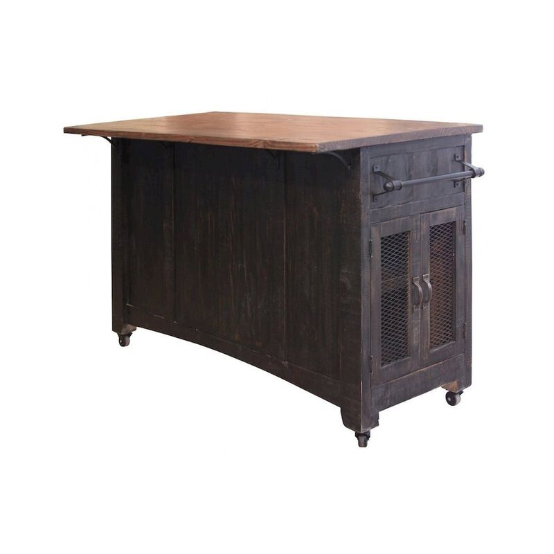 Crafters and Weavers Greenview Kitchen Island - Distressed Black