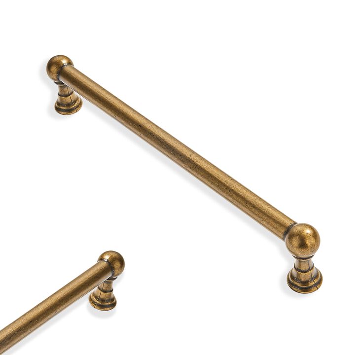 ZAUYX 2 Pack 6 Inch Hole Center Antique Brass Cabinet pulls Solid Heavy Duty Drawer Handles Dresser Handles Cabinet Handles Bath