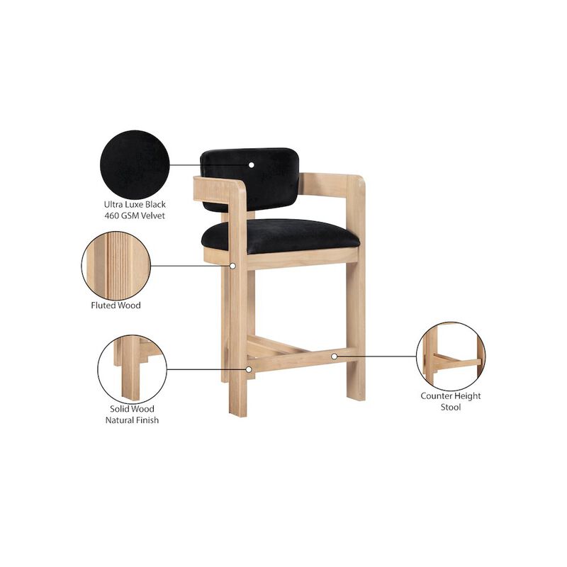 Meridian Furniture Sacha Velvet Stool