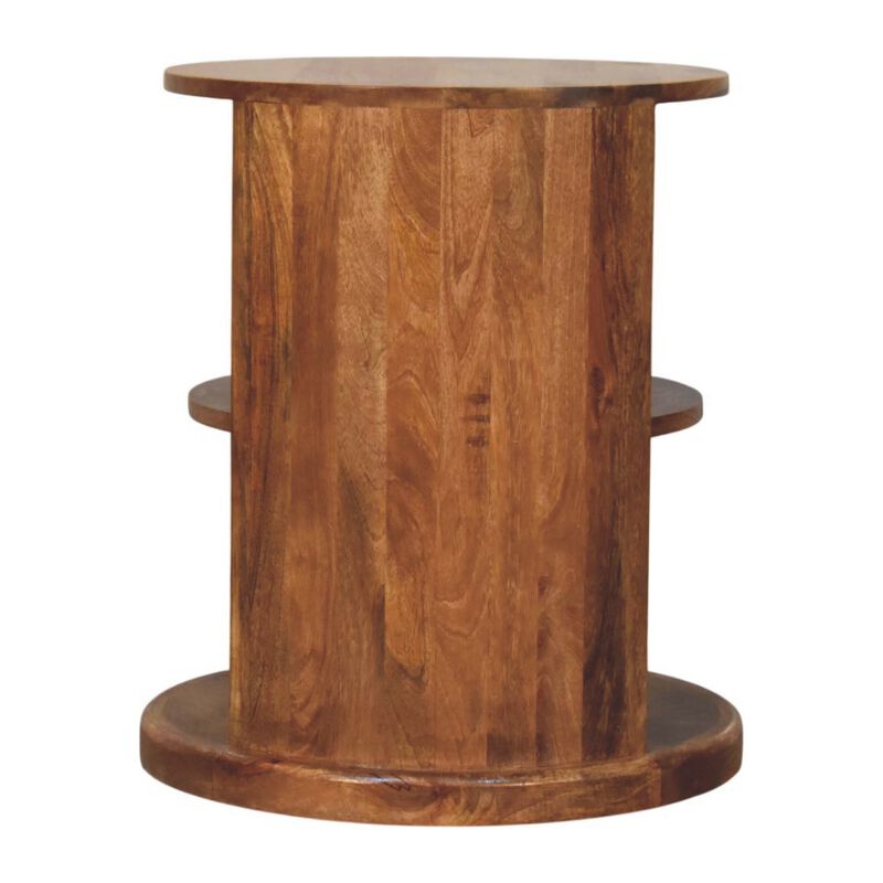 Artisan Furniture Solid Wood Ventura Open Round Side Table, Brown image number 8