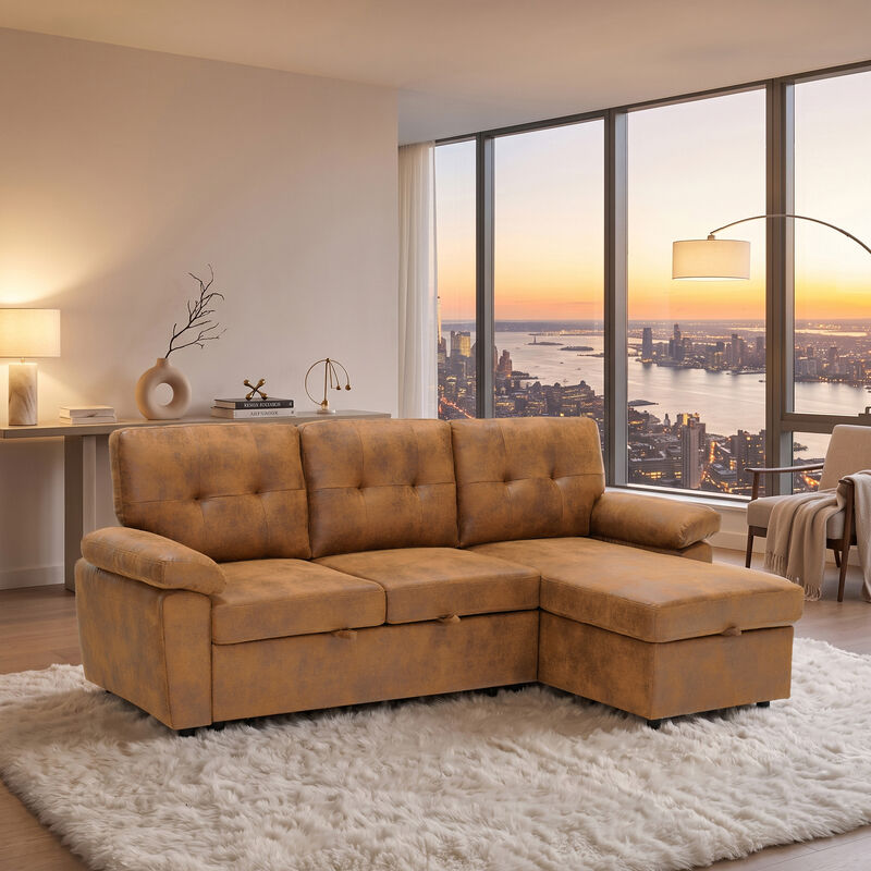 TATEUS  L-Shaped Pull-Out Sectional Sofa image number 2