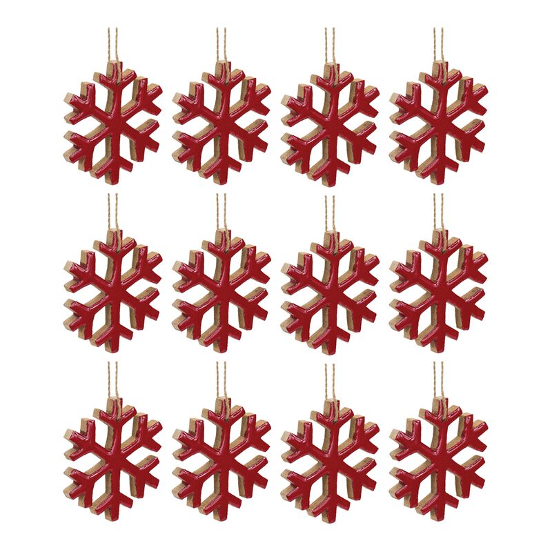 Snowflake Christmas Ornament for Holiday Tree Decoration (Set of 12)