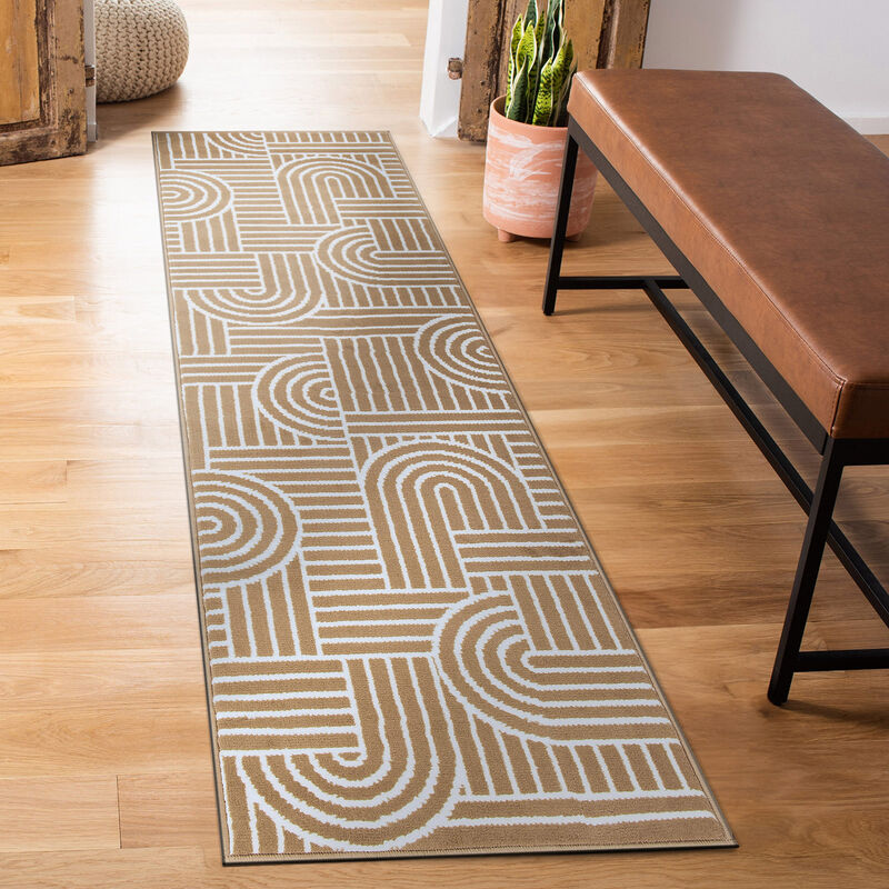 World Rug Gallery Contemporary Stripe Arch Design Area Rug:  Stain & Fade-Resistant,  Low Pile,  Pet Friendly image number 8