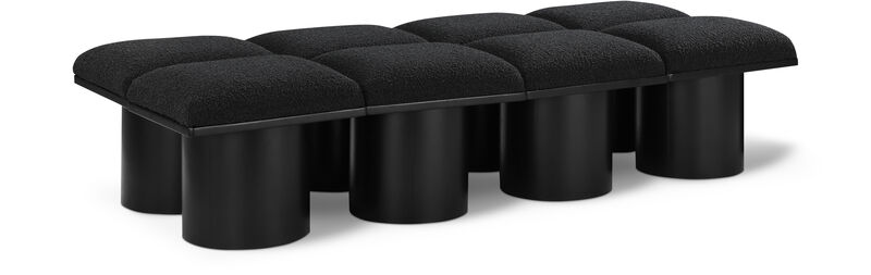 Meridian Furniture Pavilion Black Boucle Fabric Bench