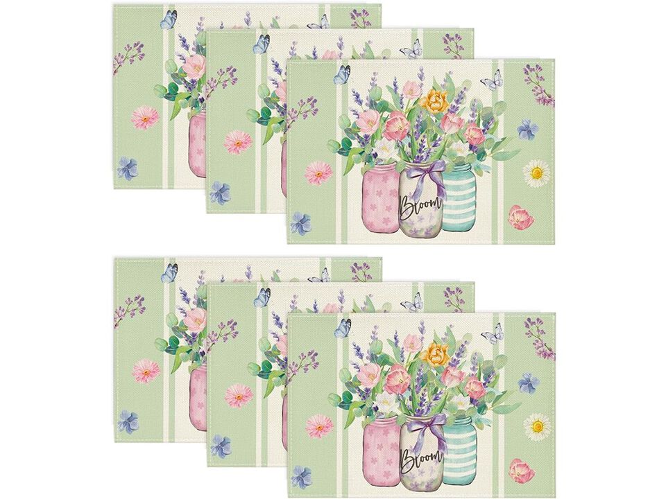 Bloom Vase Floral Spring Placemats