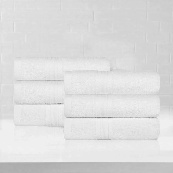 6-Piece Cotton Hand Towel Set for Bathroom and Guest Use