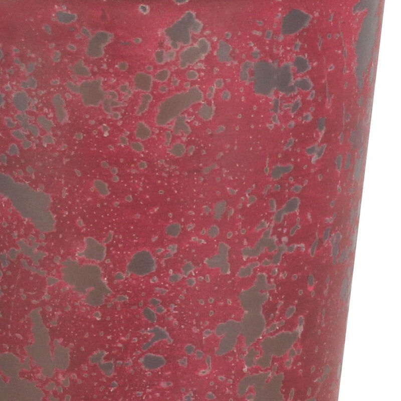 HomeRoots 5" Red Recycled Plastic Indoor Outdoor Round Pot Planter image number 1