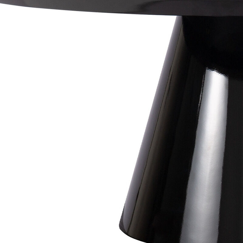 HomeRoots 35" Black Wood Round Pedestal Coffee Table image number 5