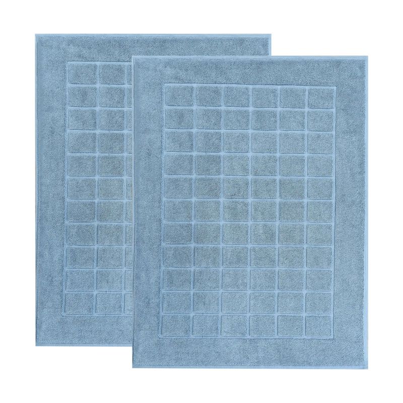 Washable Cotton Checkered Bath Rug Set of 2 for Bathrooms image number 0