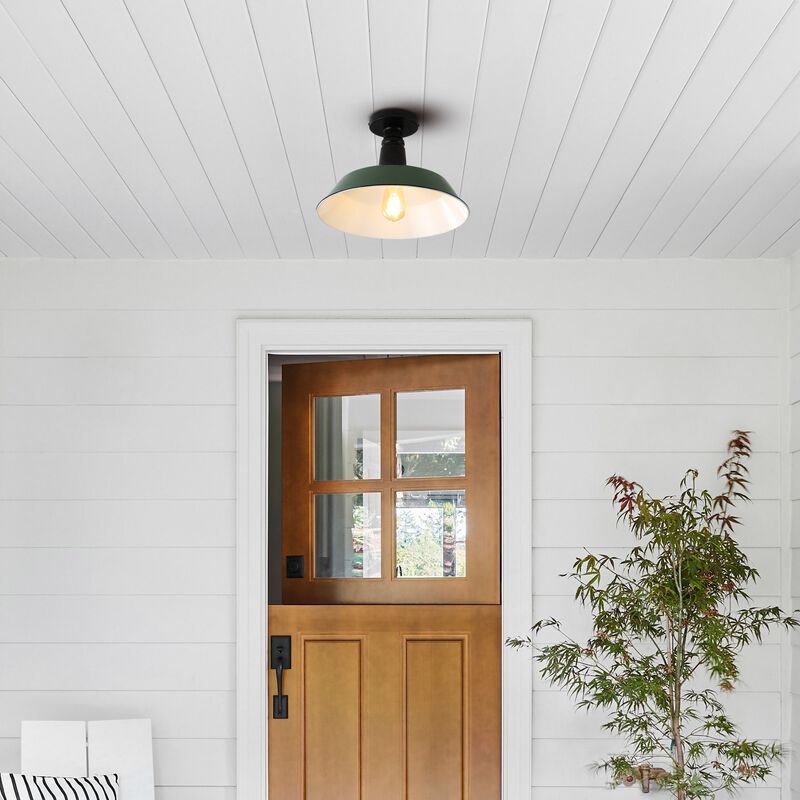 Camila Classic Industrial Indoor/Outdoor Iron LED Semi Flush Mount