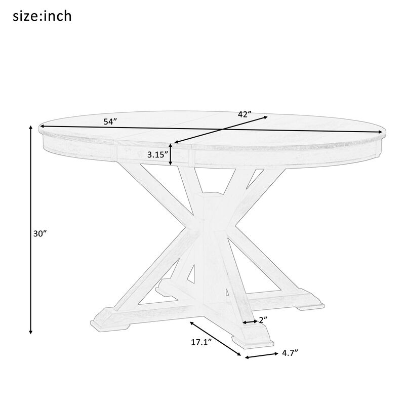 Merax Retro Extendable Dining Table with Leaf