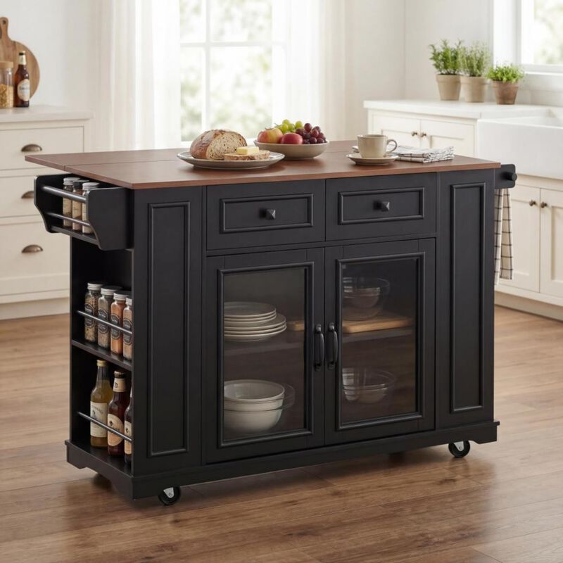 Lobswu Rolling Kitchen Island Cart image number 1