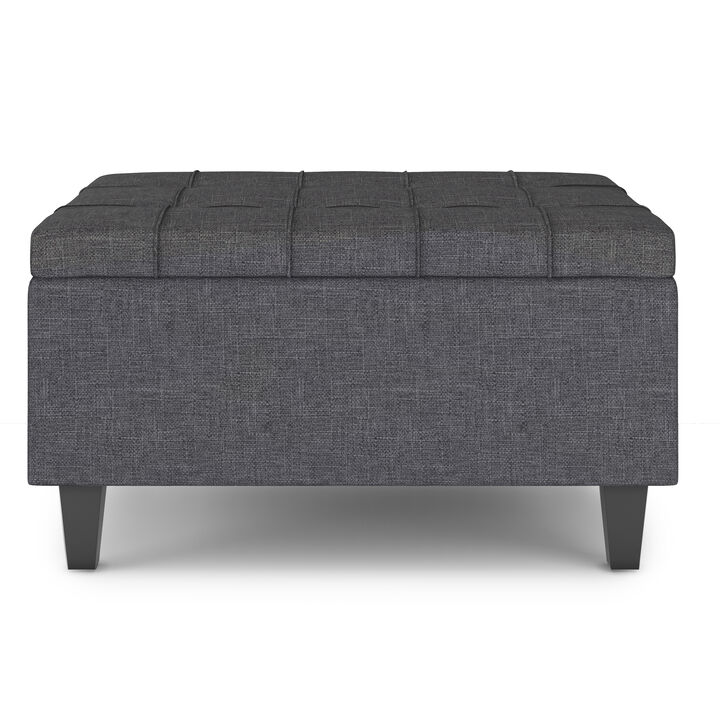 Simpli Home Harrison Small Coffee Table Storage Ottoman