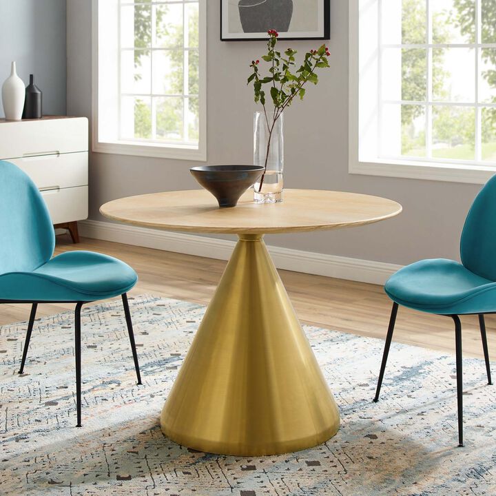 Modway - Tupelo 40" Dining Table Gold Natural