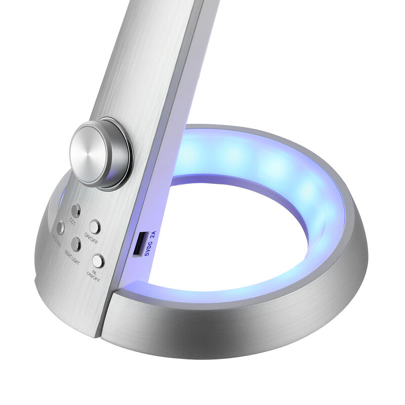 Milton Aluminum Contemporary Minimalist Adjustable Head Dimmable USB Charging LED Task Lamp